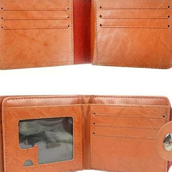 Mens Leather Bifold brown Wallet with sections, NWT - Picture 5 of 7